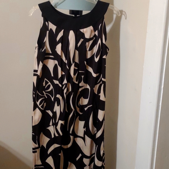 NWOT TALBOTS Black and Cream Geometric/Animal Print Sleeveless Dress - Picture 2 of 5